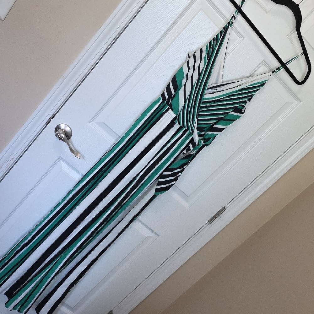 Striped Green and Black Jumpsuit
